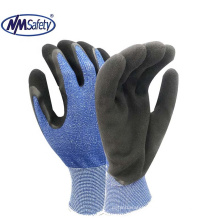 NMSAFETY 13 gauge quick drier liner coated with black foam latex on palm work gloves EN388 2016 2131X